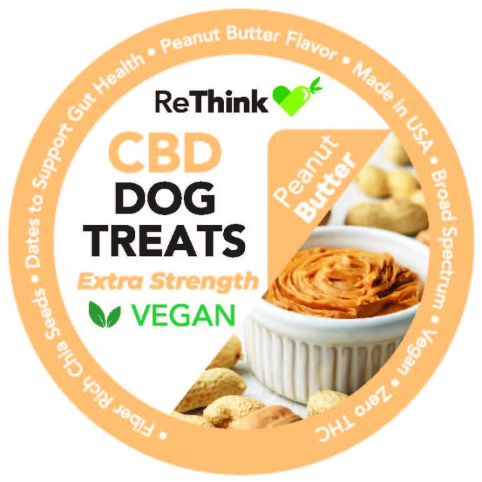 ReThink Hemp / CBD Dog Treats EXTRA Strength Peanut Butter -Vegan 200mg / 20ct